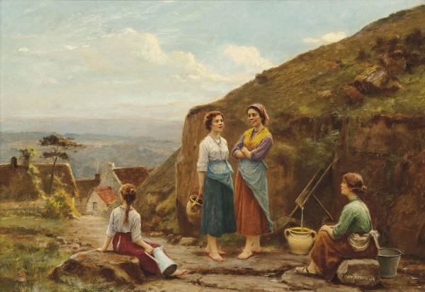 Girls having a talk outside by Cesar Pattein